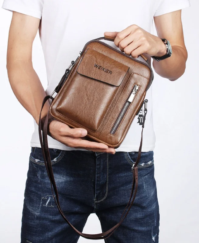 Vintage - inspired men's crossbody bag with a distressed finishLeather Crossbody Bag Casual Men Vintage - inspired men's crossbody bag with a distressed finishLeather Crossbody Bag Casual Men