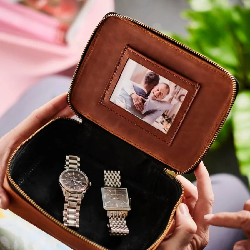 Convertible travel bag that can be used as a backpack or toteLeather Watch Box