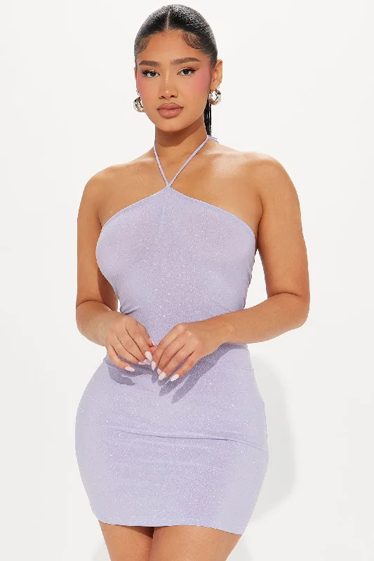 Gia Glitter Micro Mini Dress - Lavender