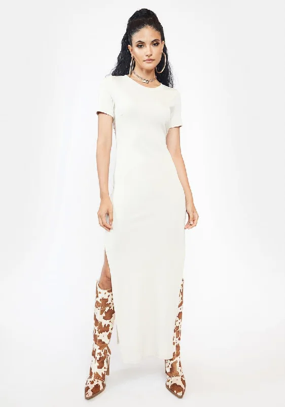 Ivory Betray Me Cutout Maxi Dress