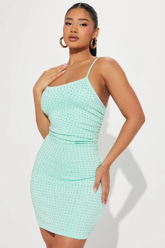 Lorelai Rhinestone Mini Dress - Mint