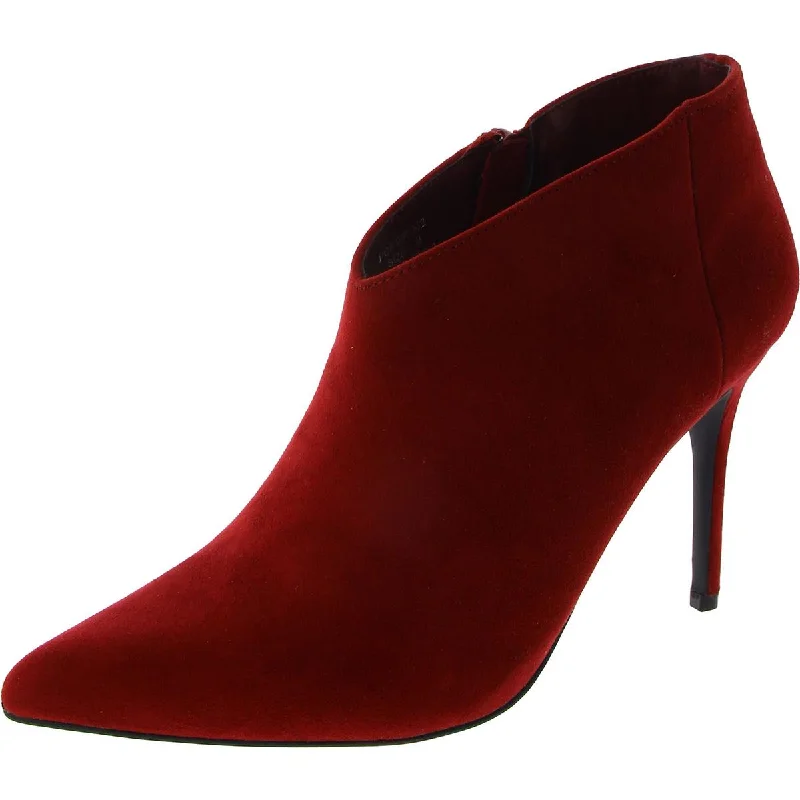 Womens Faux Suede Heels Booties