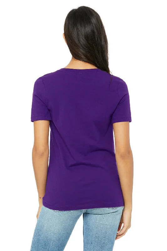 Bella + Canvas Womens Relaxed Jersey Short Sleeve V-Neck T-Shirt - Team Purple