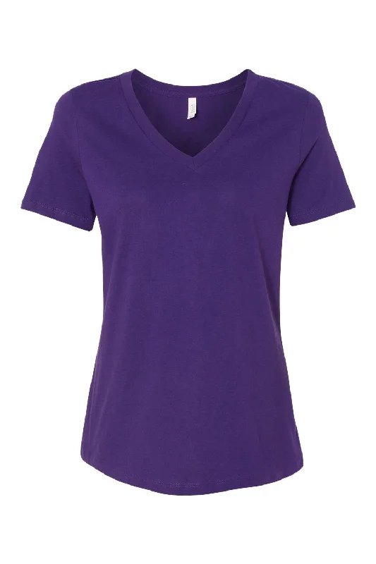 Bella + Canvas Womens Relaxed Jersey Short Sleeve V-Neck T-Shirt - Team Purple