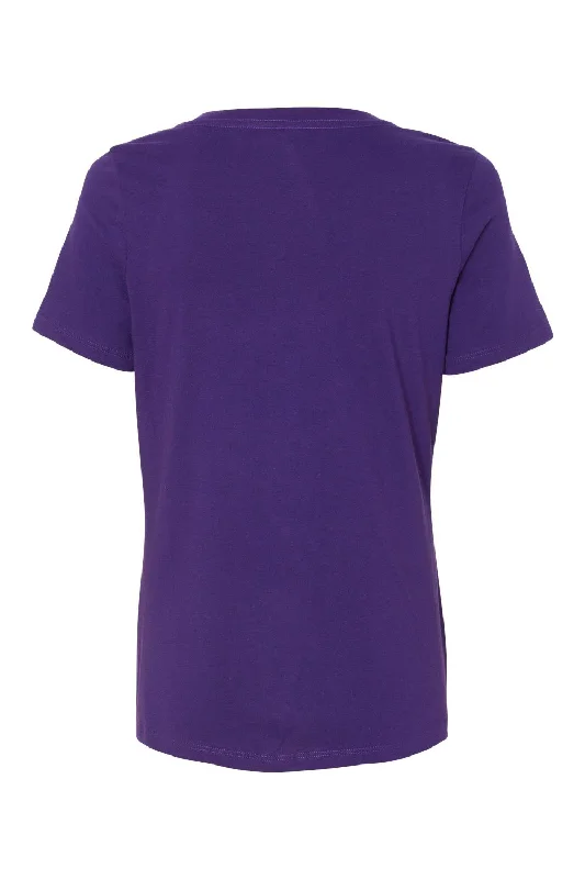 Bella + Canvas Womens Relaxed Jersey Short Sleeve V-Neck T-Shirt - Team Purple