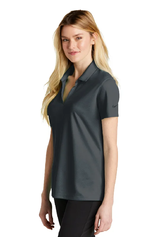 Nike Womens Dri-Fit Moisture Wicking Micro Pique 2.0 Short Sleeve Polo Shirt - Anthracite Grey