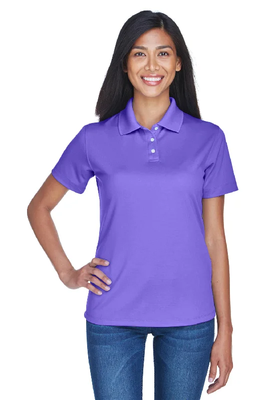 UltraClub Womens Cool & Dry Performance Moisture Wicking Short Sleeve Polo Shirt - Purple