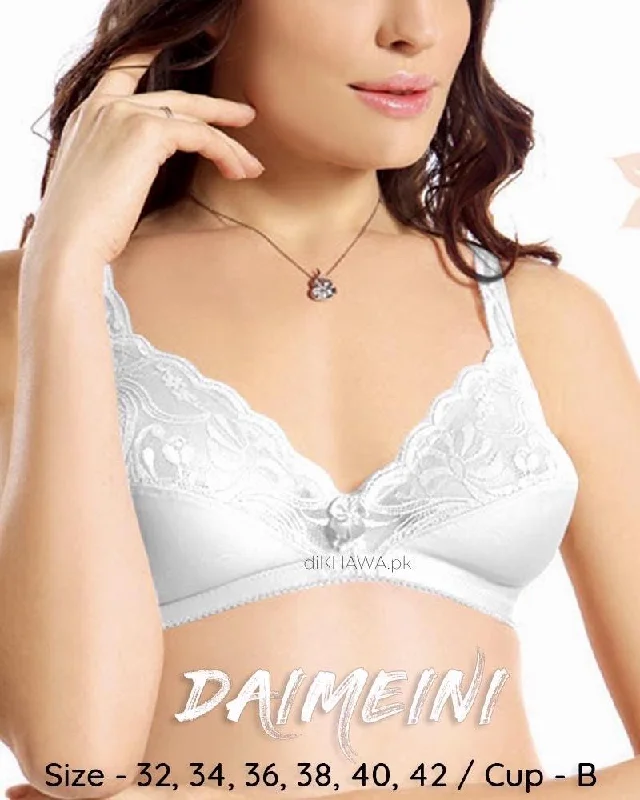 Daimeini Bra - Flourish Bra - Non Padded Non Wired Soft Net Bra Jersey & Spandex Bra