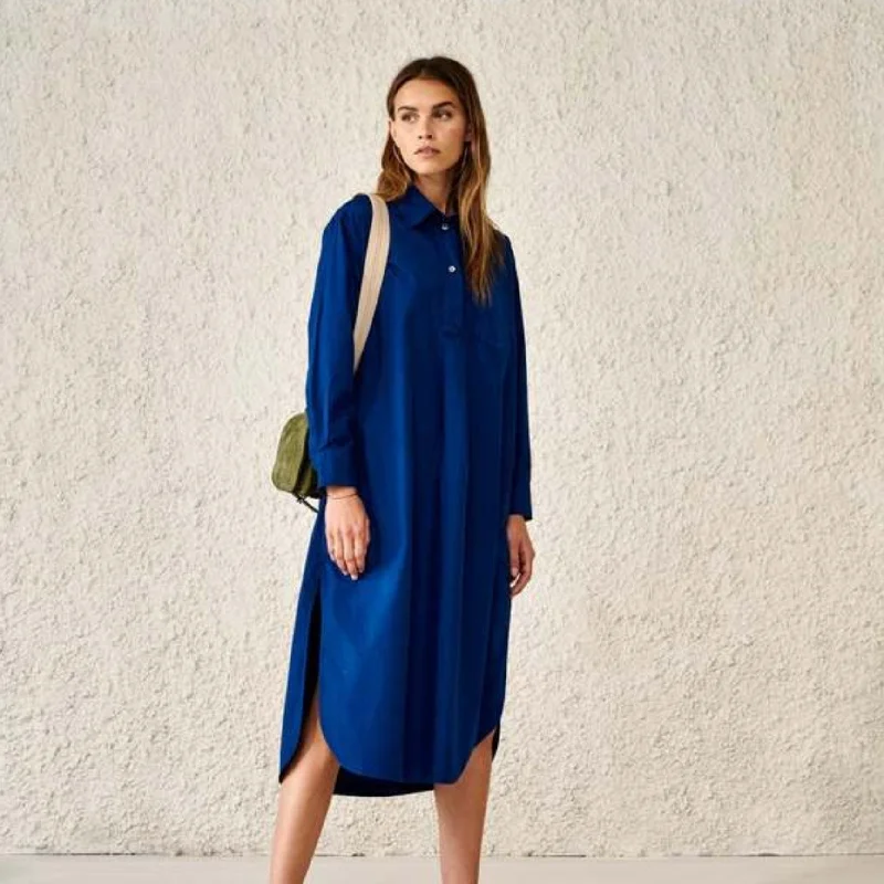 Gaby Shirt Dress (Deep Blue)