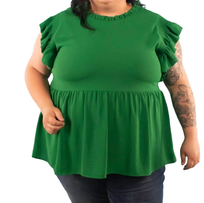 Kelly Baby Doll Top In Green