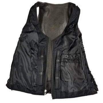 Ladies Open Neck Zip Up Vest with Side Laces