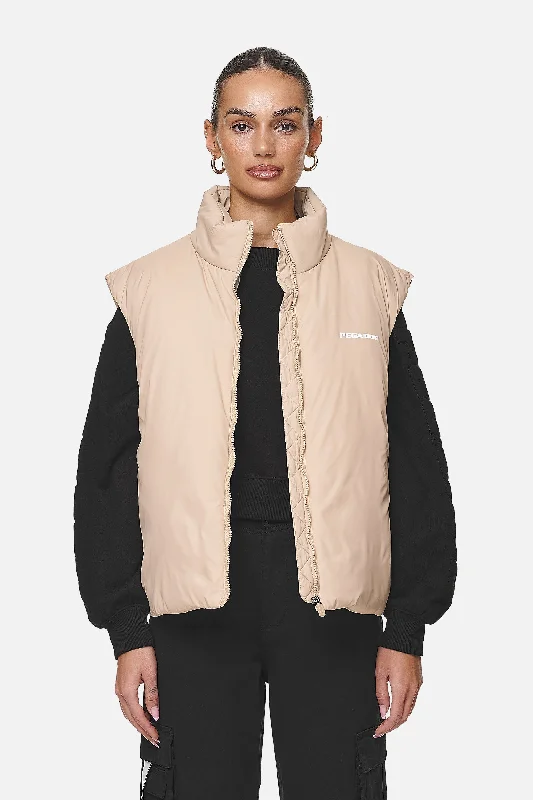 Wilton Cropped Oversized Vest Safari Sand