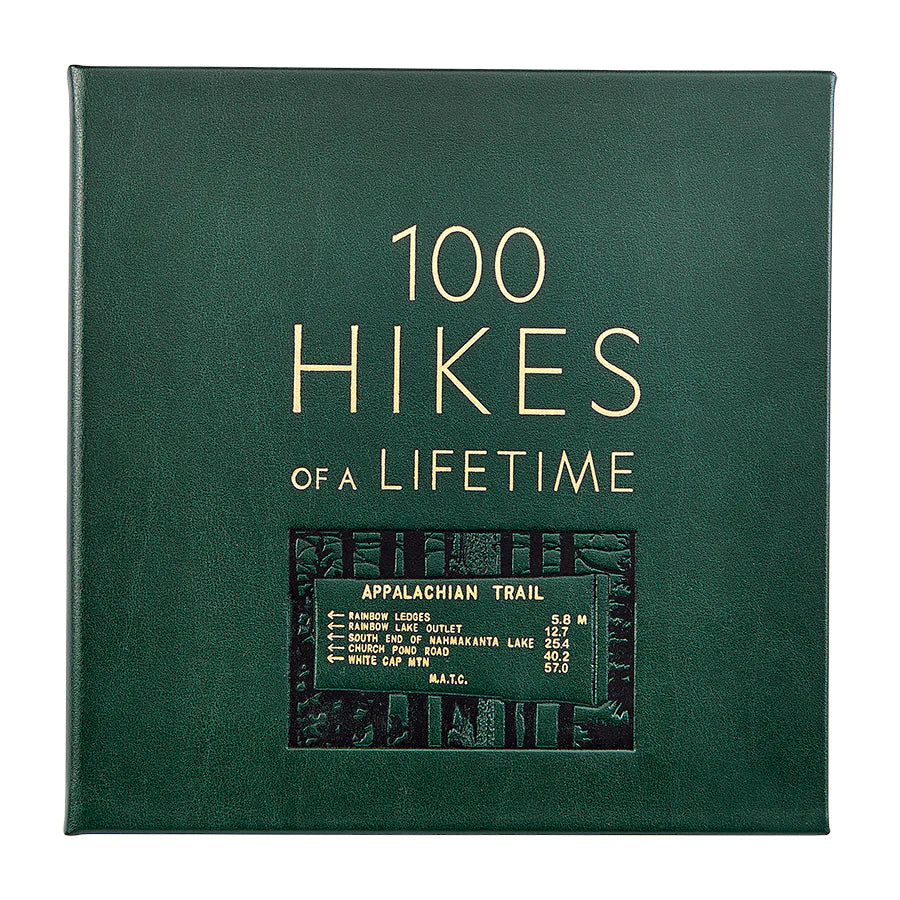 Graphic Image 100 Hikes Of A Lifetime - Green Bonded Leather