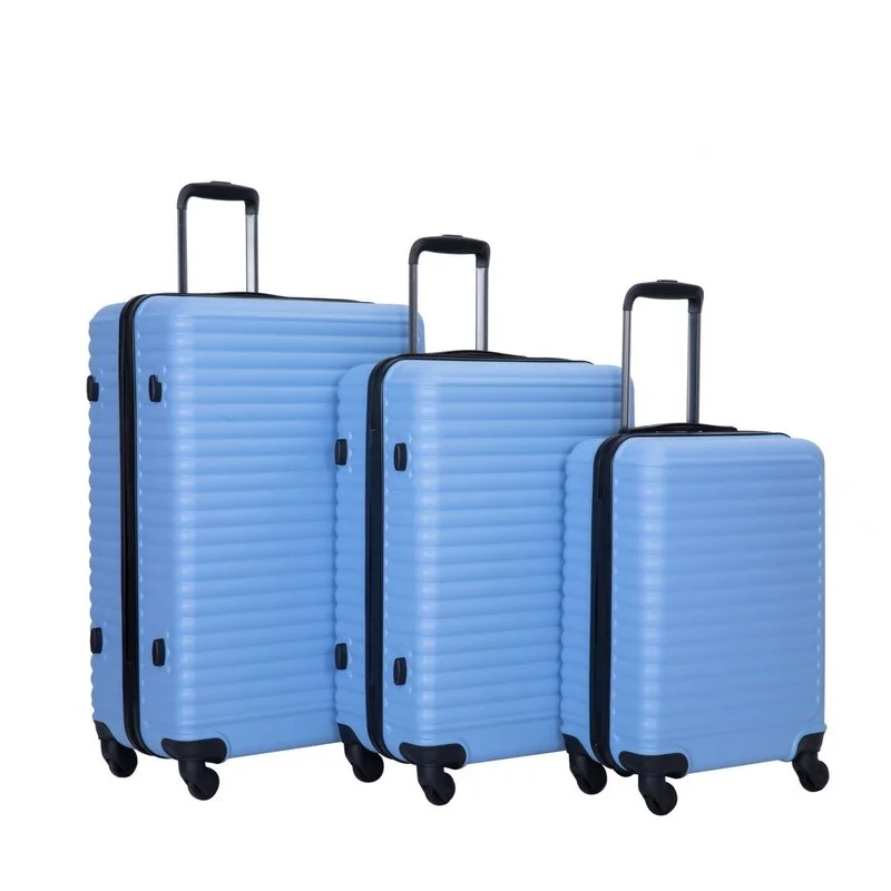 Leather luggage handles for a comfortable and stylish grip3 Piece ABS Lightweight Suitcase Luggage Sets with Two Hooks,TSA Lock