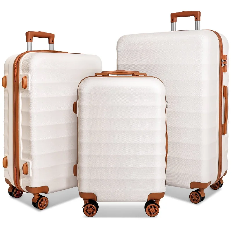 Travel document holders with multiple slots for passports and tickets3 Piece Luggage Sets Hard Shell Suitcase Set with Spinner Wheels for Travel Trips Business 20inch 24inch 28inch