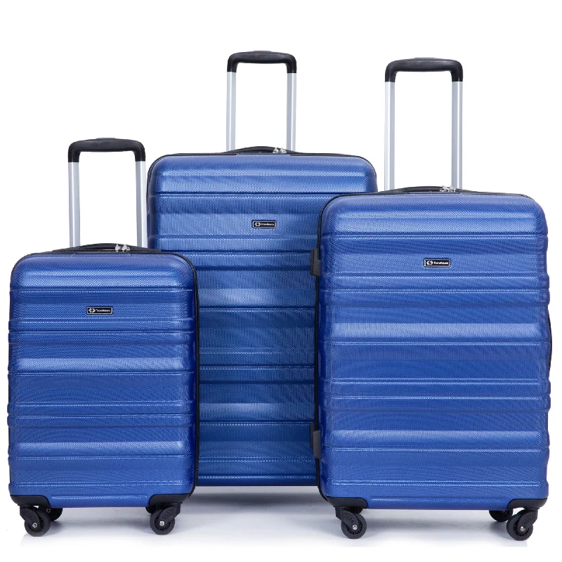 Neck pillows with memory foam for comfortable in - flight or car rides3 Piece Luggage Sets PC Lightweight & Expandable Suitcase, Dark Blue