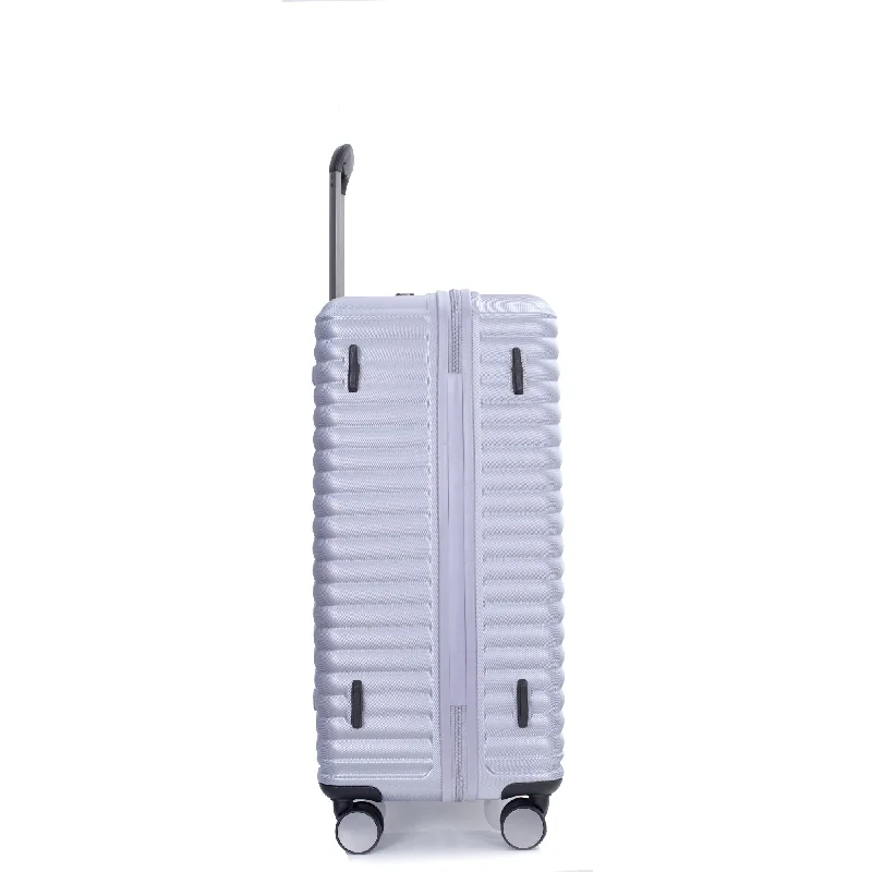 Lightweight luggage tags with personalized names and contact info for easy identification3 Piece Luggage Sets wRecessed TSA Combination Lock & 2 Hooks, Gray