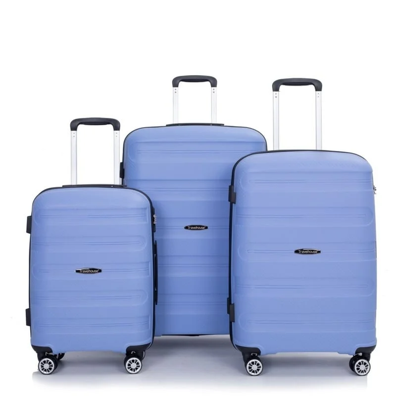 Hanging toiletry bags with multiple compartments for bathroom essentials3 Piece PP Lightweight Suitcase Luggage Sets with TSA Lock