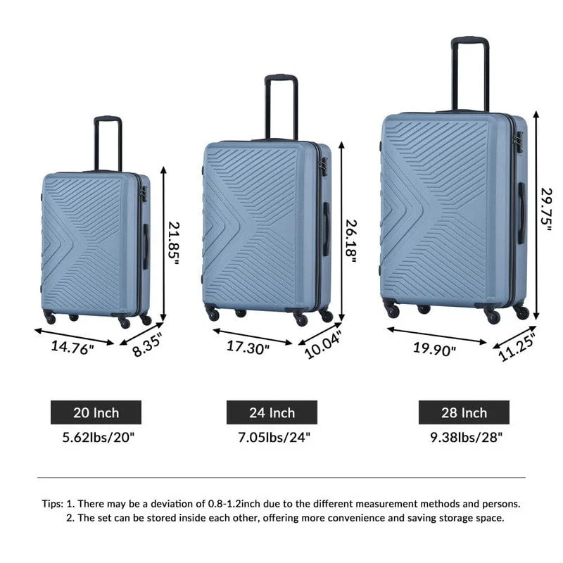 Travel garment hangers that are foldable for easy packing3PCS ABS Lightweight Suitcase Luggage Set with Two Hooks and TSA Lock