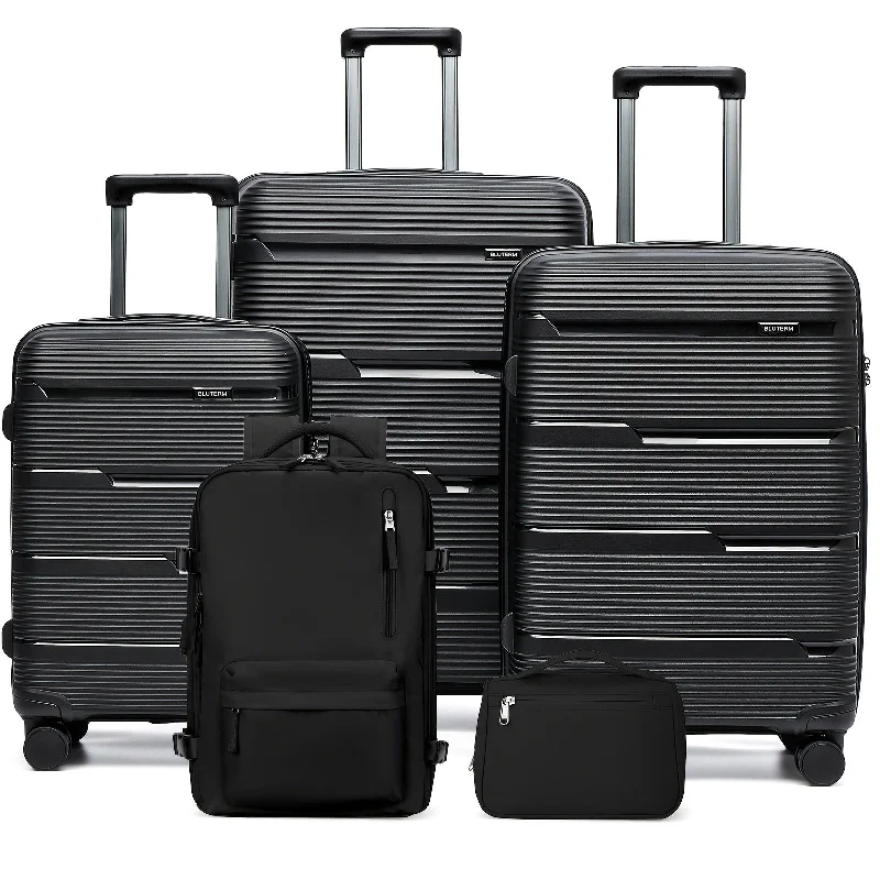 Travel backpack rain covers made of durable nylon material5pcs Luggage Sets, Carry On Suitcase Hard Shell Lightweight Travel Essentials