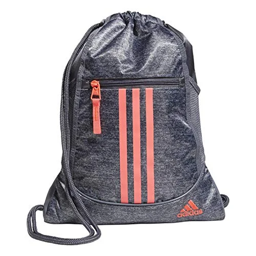 Leather luggage handles for a comfortable and stylish gripadidas Unisex Alliance II Sackpack, Jersey Black/Onix/Pink, OSFA