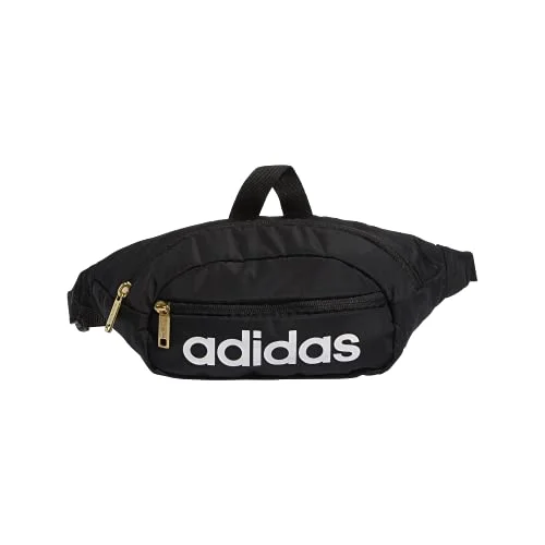 Travel garment hangers that are foldable for easy packingadidas Unisex Core Waist Pack, Black/White/Gold, One Size