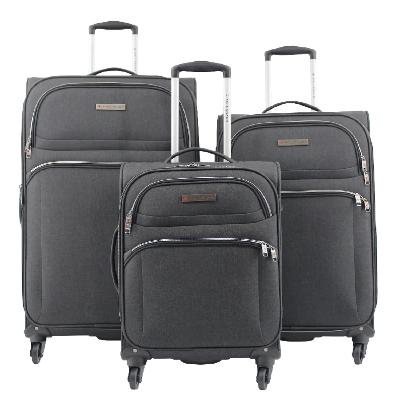 Earplugs and eye masks set for a good sleep during long - haul flightsAir Canada 3-Piece Expandable Spinner Luggage Set