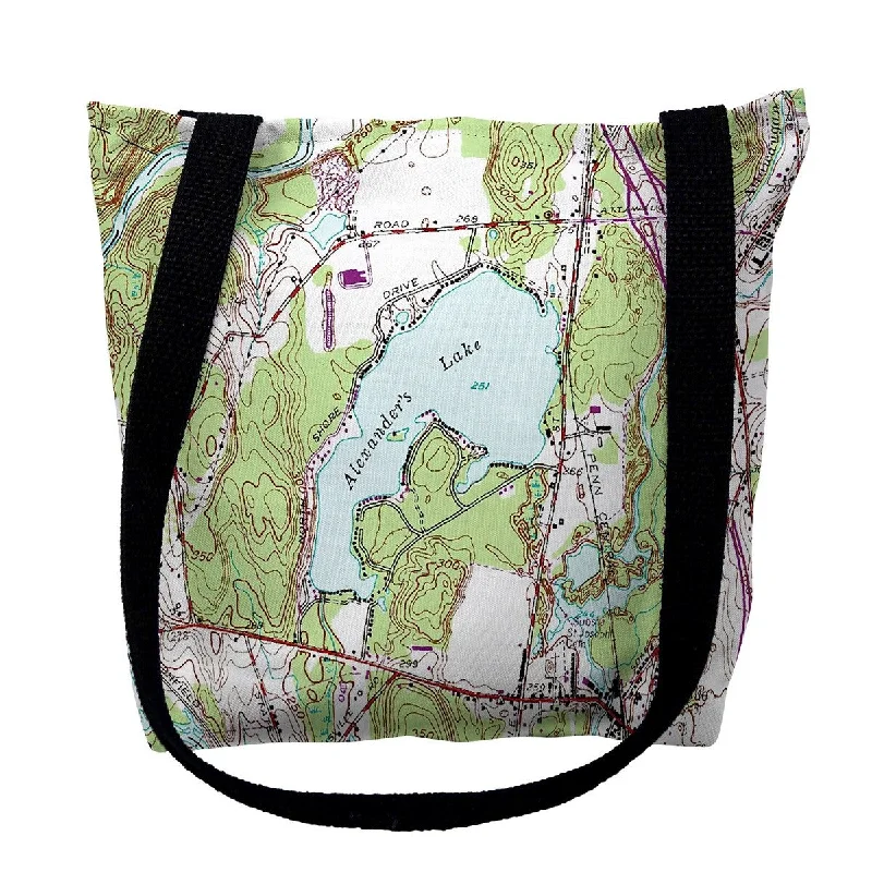 Compression packing bags to save space in travel backpacksAlexander's Lake, CT Nautical Map Medium Tote Bag 16x16 - 16 inches x 16 inches