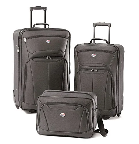 Hanging toiletry bags with multiple compartments for bathroom essentialsAmerican Tourister Luggage Fieldbrook II 3 Piece Set (One Size, Charcoal)