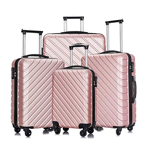 Portable shoe bags to keep footwear separate in suitcasesApelila 4 Piece Luggage Sets,Travel Suitcase Spinner Hardshell Lightweight w/Free Suitcase Cover& Hanger (Rose Gold 4 Piece)