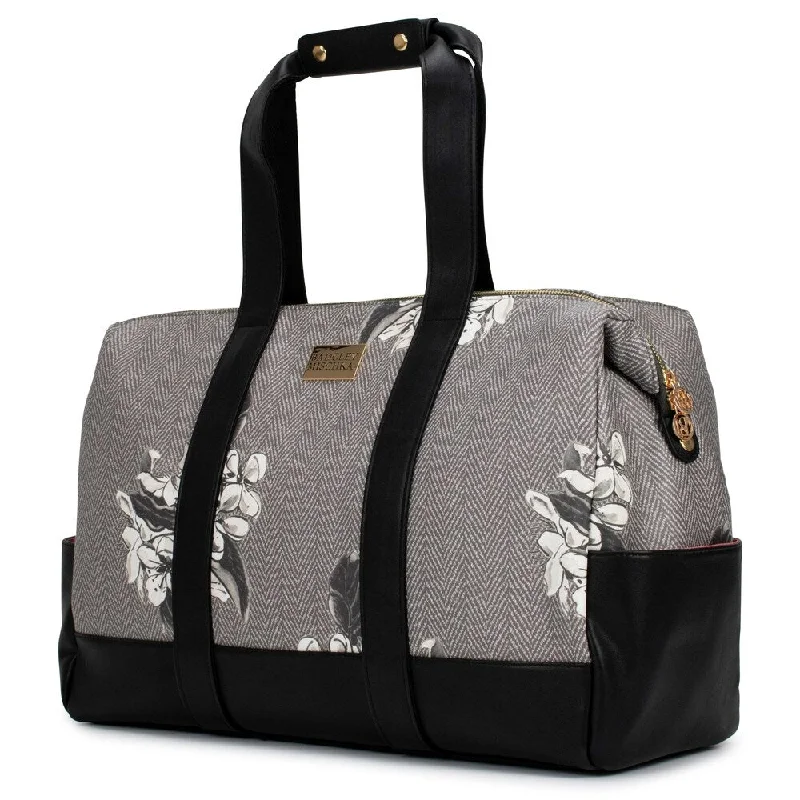 Badgley Mischka Essence Travel Tote Weekender Bag (Herringbone)