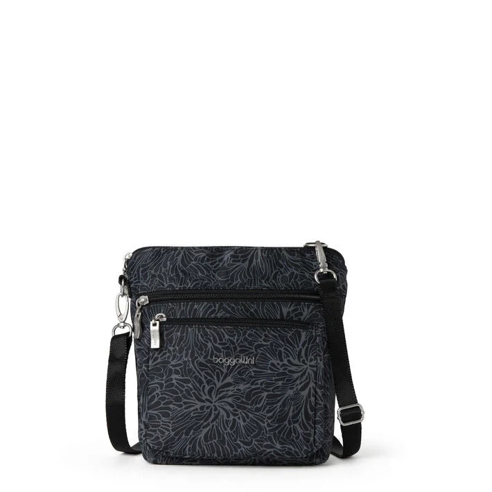 Hanging toiletry bags with multiple compartments for bathroom essentialsBaggallini Modern RFID Pocket Crossbody