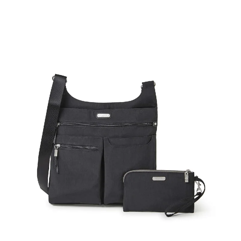 Compression packing bags to save space in travel backpacksBaggallini On Track Zip Crossbody with rfid phone wristlet