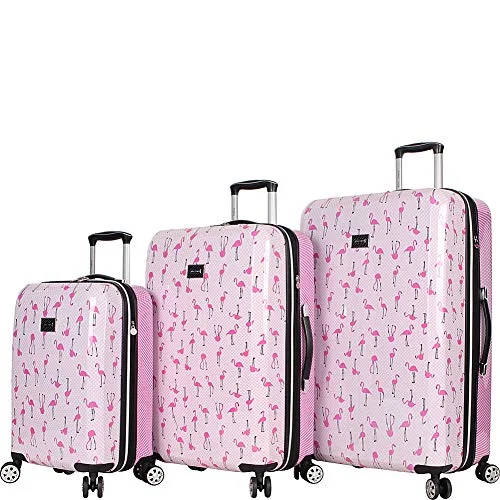 Travel garment hangers that are foldable for easy packingBetsey Johnson Luggage Hardside 3 Piece Set Suitcase With Spinner Wheels (20" 26" 30") (One Size, Flamingo Strut)