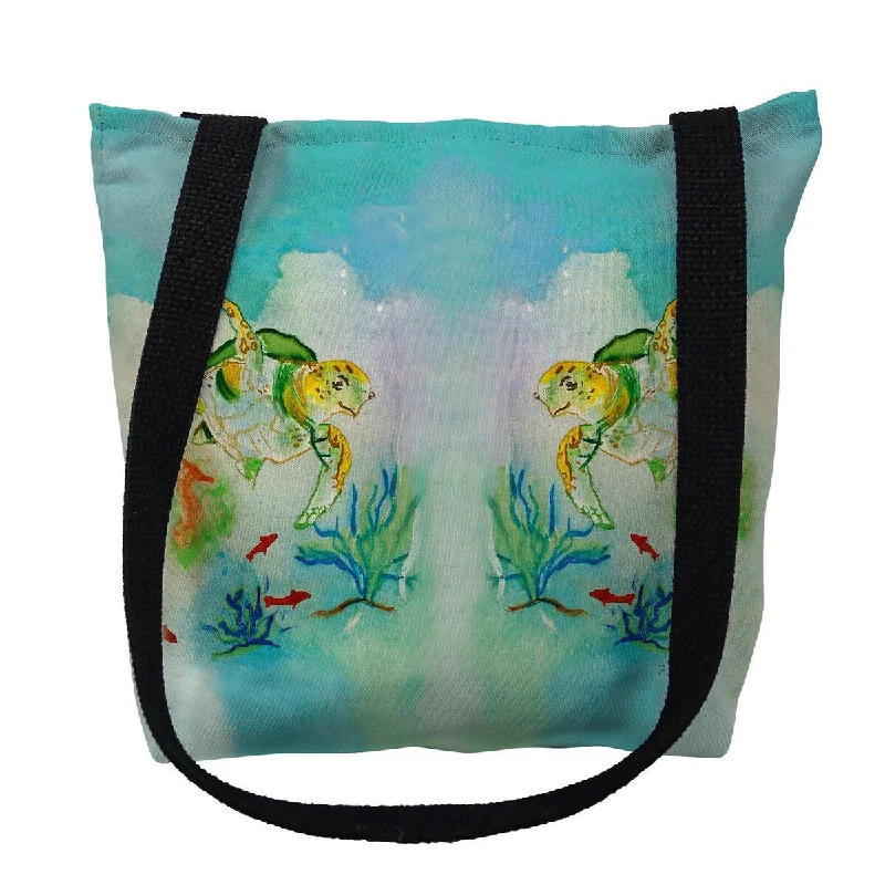Portable shoe bags to keep footwear separate in suitcasesBetsy's Sea Turtle Small Tote Bag 13x13