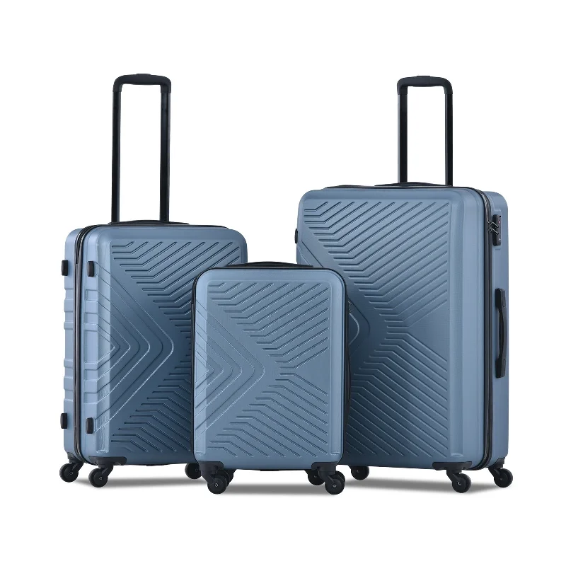 Waterproof luggage covers for protection against rain on outdoor tripsBlue 3 Piece Luggage Set 20"/ 24"/ 28" Suitcase Sets