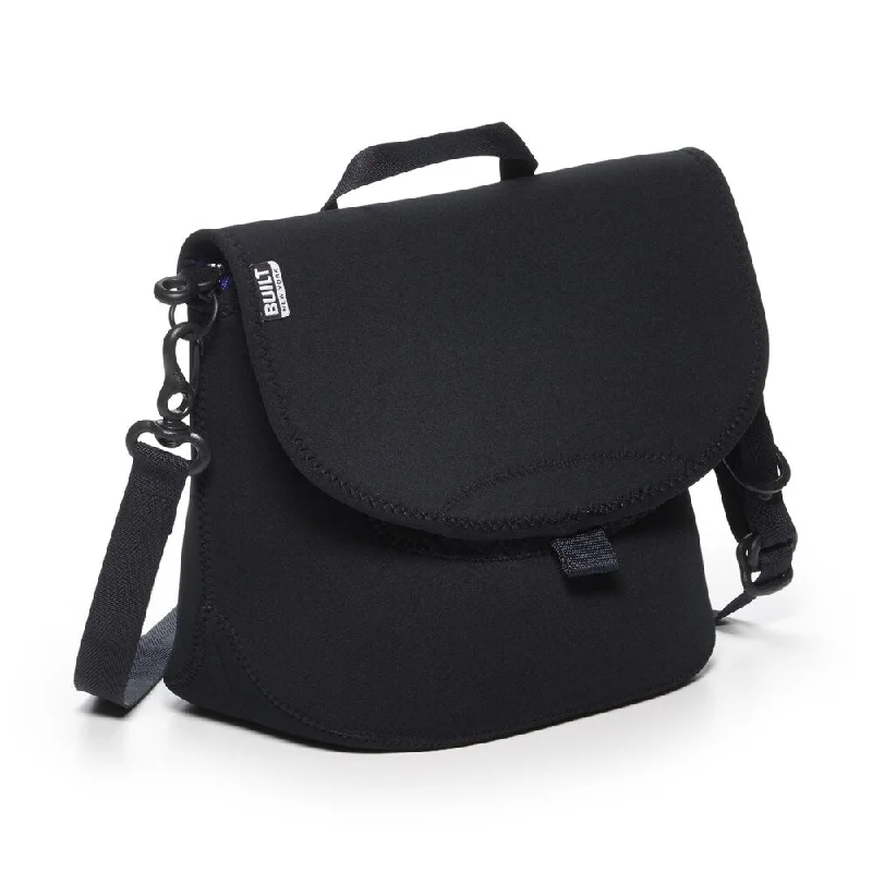 Portable shoe bags to keep footwear separate in suitcasesBUILT Messenger Lunch Bag- Black
