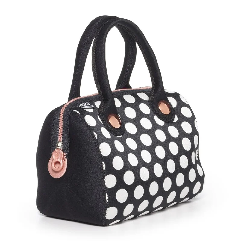 Earplugs and eye masks set for a good sleep during long - haul flightsBUILT Uptown Lunch Tote Big Dot Black And White