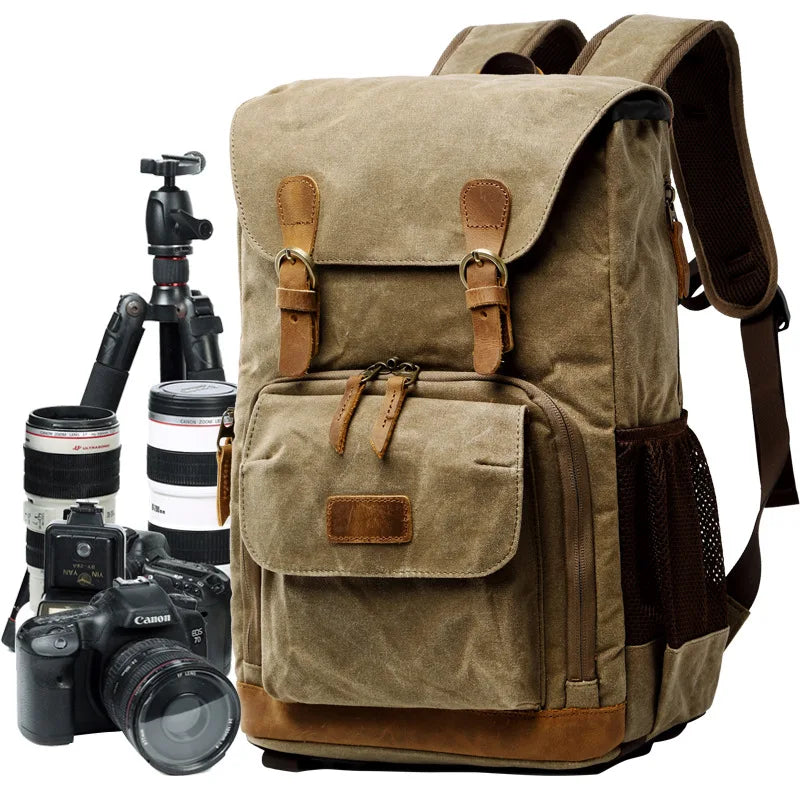 Magnetic luggage labels that can be easily changed or removedcamera bag Canvas Batik Waterproof Photography Outdoor Wear-resistant Large Photo Camera for Fujifilm Nikon Canon Sony Backpack