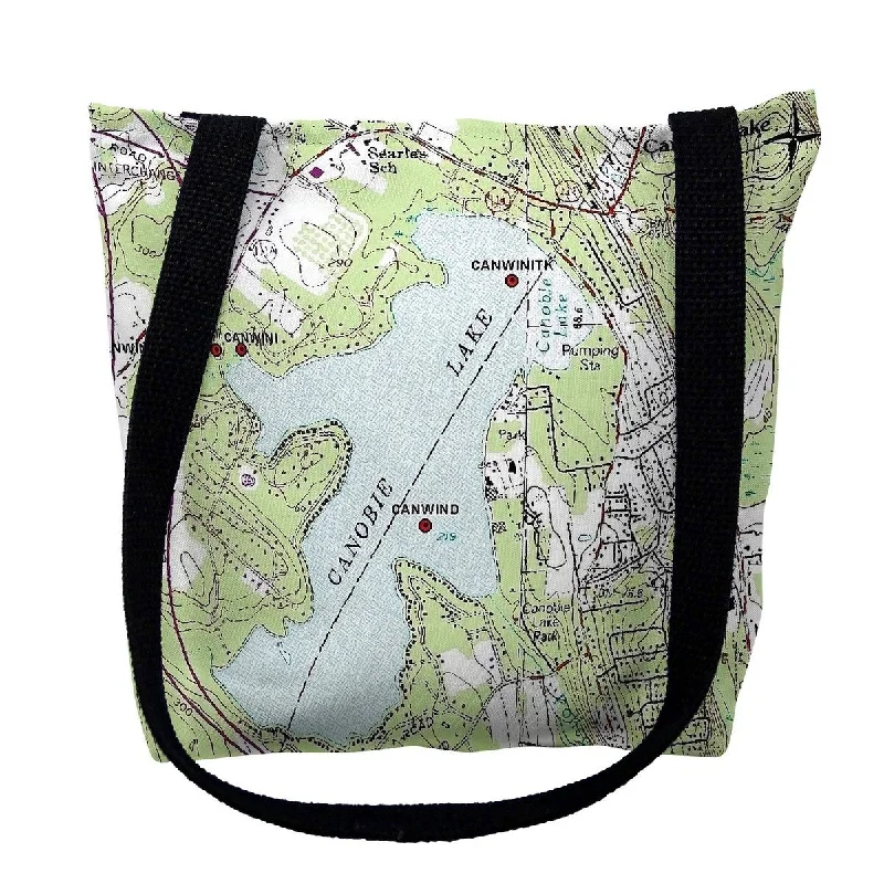 Canobie Lake, NH Nautical Map Medium Tote Bag 16x16 - 16 inches x 16 inches