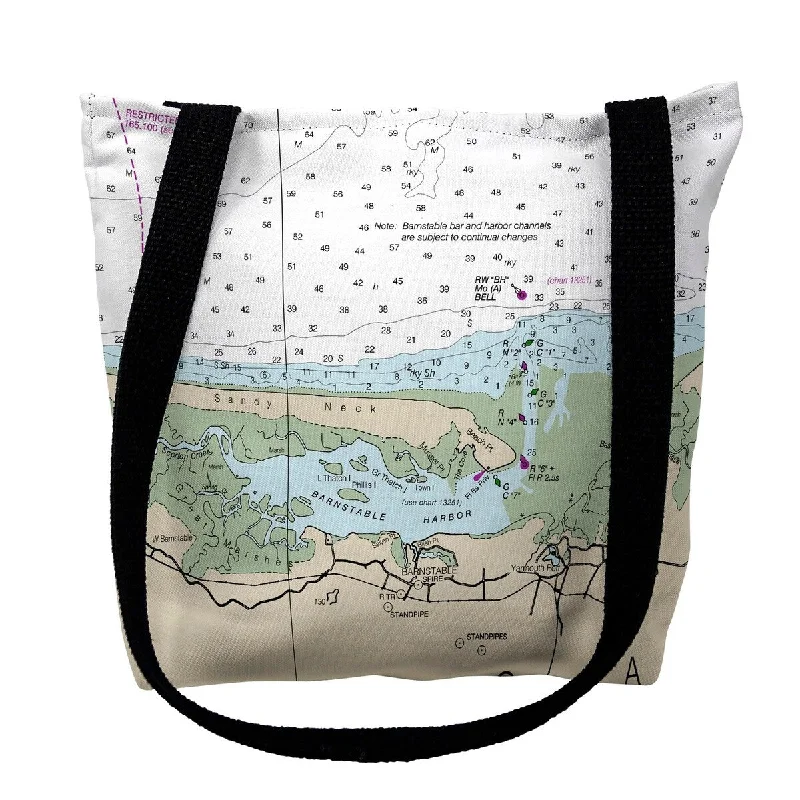 Cape Cod - Sandy Neck, MA Nautical Map Medium Tote Bag 16x16 - 16 inches x 16 inches