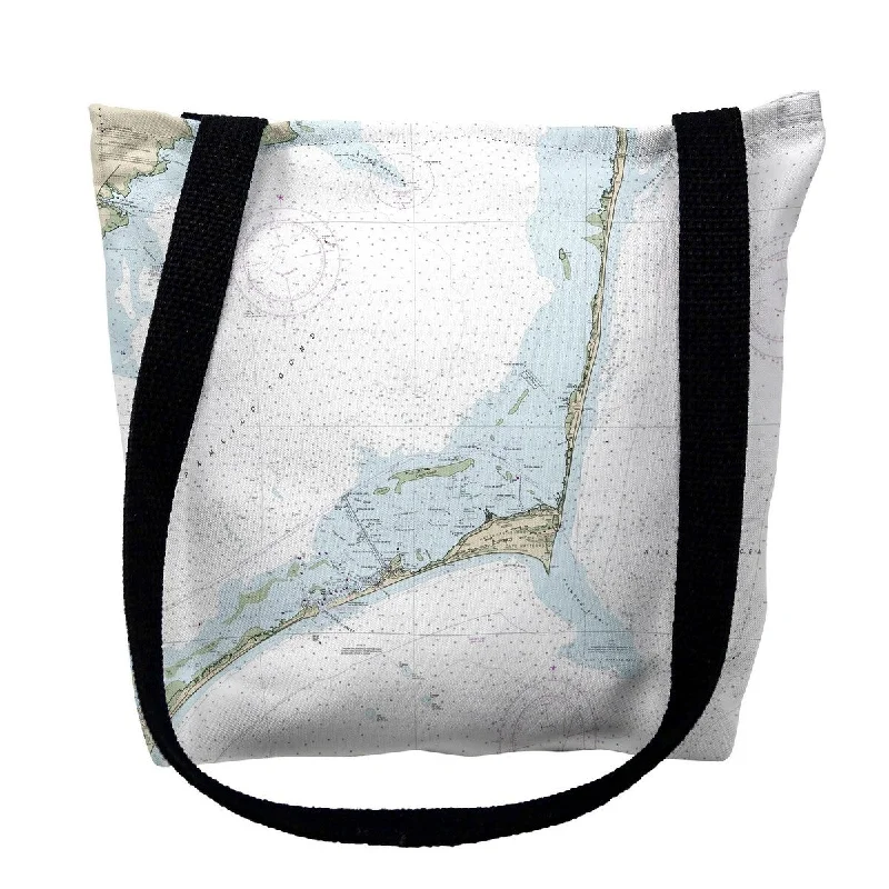 Cape Hatteras, NC Nautical Map Medium Tote Bag 16x16 - 16 inches x 16 inches