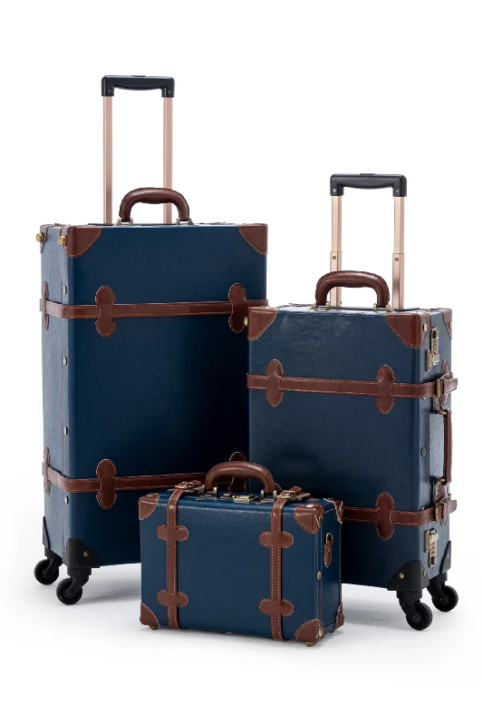 Portable shoe bags to keep footwear separate in suitcasesSarahFace 3 Pieces Luggage Sets - Navy Blue's