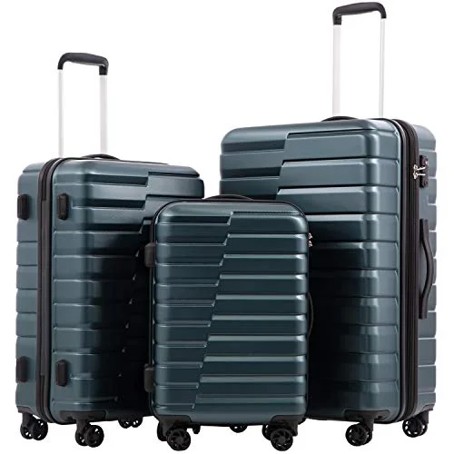 COOLIFE Luggage Expandable Suitcase PC+ABS 3 Piece Set with TSA Lock Spinner Carry on new fashion design (Teal blue, 3 piece set) COOLIFE Luggage Expandable Suitcase PC+ABS 3 Piece Set with TSA Lock Spinner Carry on new fashion design (Teal blue, 3 piece set)