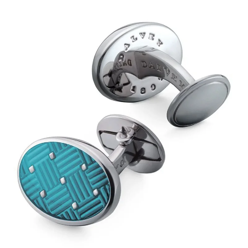 Leather luggage handles for a comfortable and stylish gripDalvey Ermine Blue Cufflinks