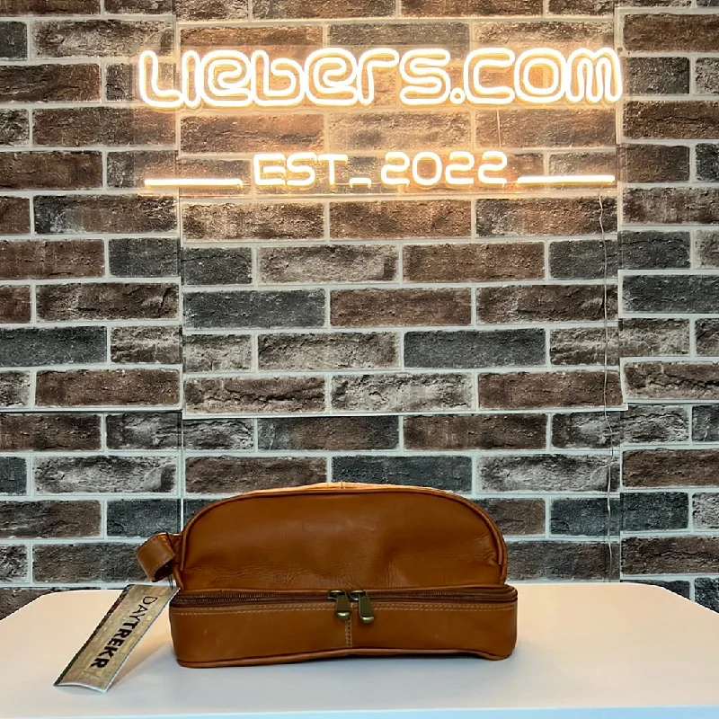 Hanging toiletry bags with multiple compartments for bathroom essentialsDaytrekr Leather Toiletry Bag/Dopp Kit
