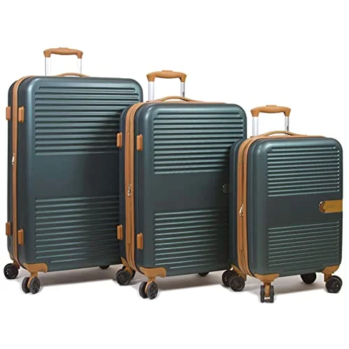 Travel document holders with multiple slots for passports and ticketsDejuno Garland Hardside 3-Piece Spinner Luggage Set With USB Port, Green