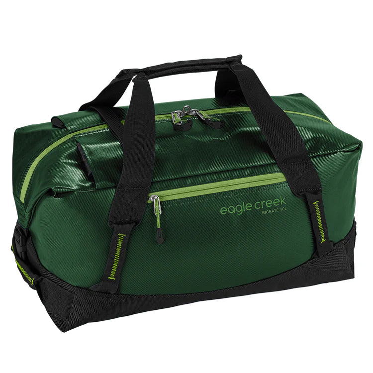 Hanging toiletry bags with multiple compartments for bathroom essentialsEagle Creek 40L Migrate Duffel Bag- $119