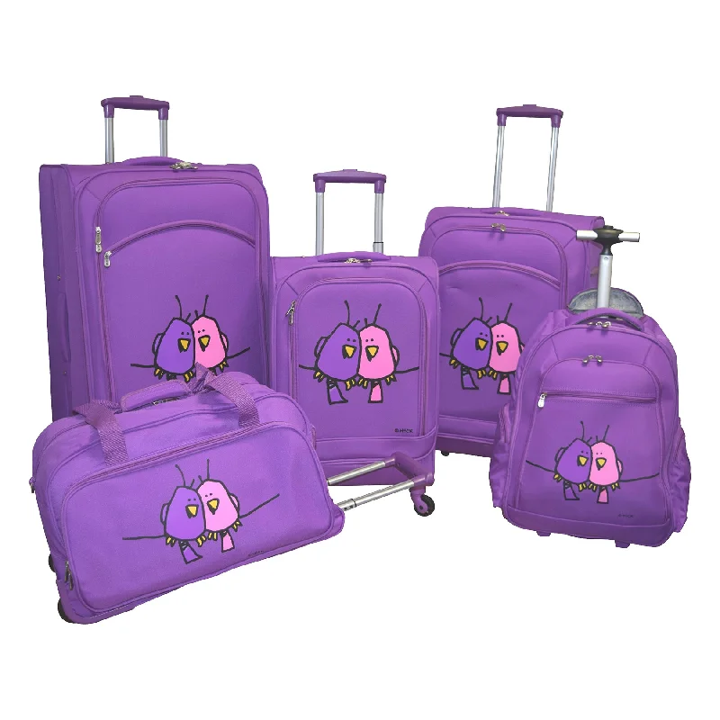 Luggage straps with buckle closures to secure overstuffed bagsLightweight 5-PC Spinner Set