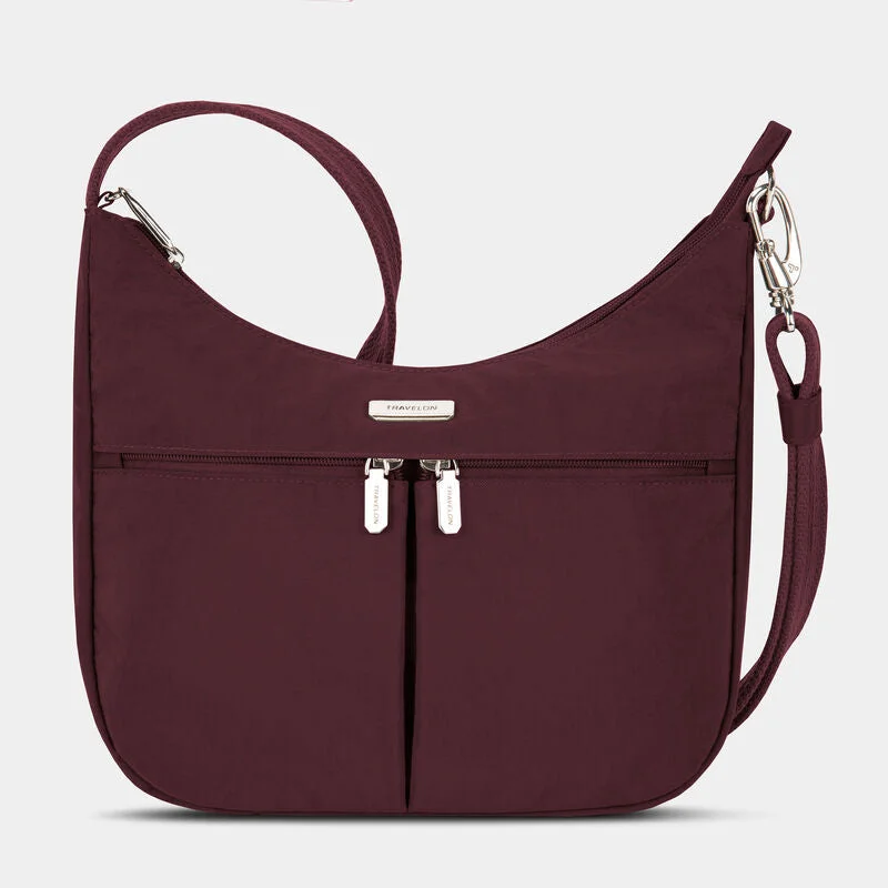 Leather luggage handles for a comfortable and stylish gripTravelon RFID Anti-Theft Essentials East/West Small Hobo